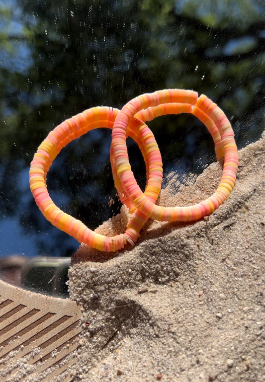 Strawberry Banana, clay bead bracelet, beach girl,VSCO, preppy summer jewelry