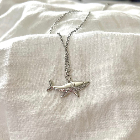 Fins necklace, shark charm, beach girl, ocean jewelry