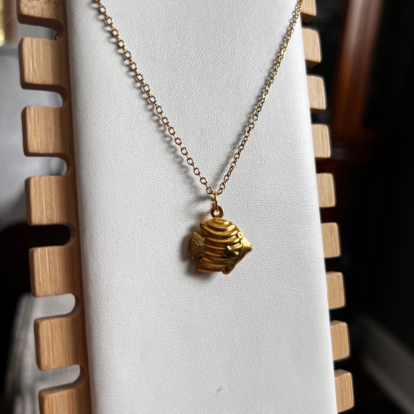 Oh what an Angel, beach girl, ocean jewelry, angel fish, fish charm, gold jewelry